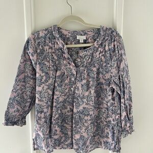 J. Jill Lavender and Navy Paisley Blouse
